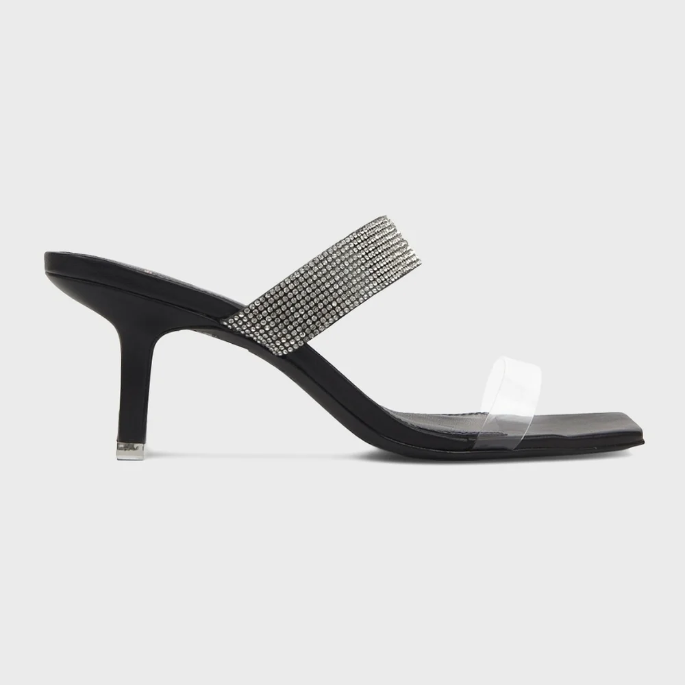 Black Suede Studio Sparkle Heels – Sack 5th  Designer Sandals Luxe Glam Size 6 5
